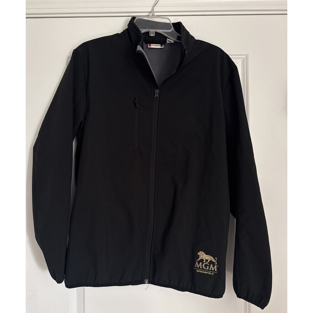MGM Springfield Black Soft-shell Jacket ADULT SMALL Casino Gold Embroidery